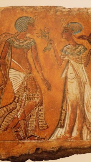 Couple royal, sans doute Akhenaton et Nefertiti